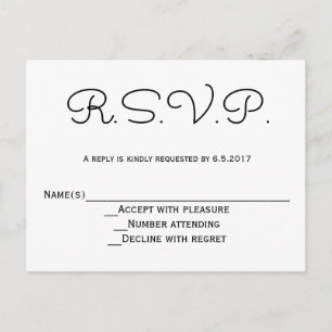 Modern b&w wedding rsvp cards