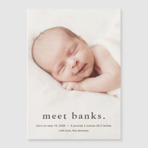 Modern Baby 3 Photo Birth Announcement