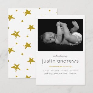 Modern Baby Birth Announcement Card