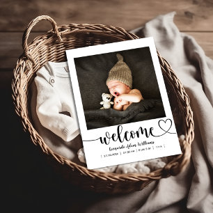 Modern Baby Birth Announcement Photo Postcard