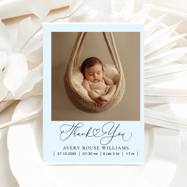 Modern Baby Birth Announcement Photo Thank  Postcard (Creator Uploaded)