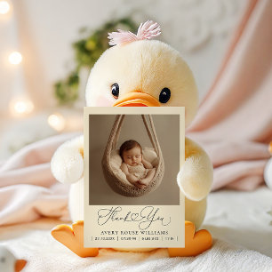 Modern Baby Birth Announcement Photo Thank  Postcard