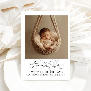 Modern Baby Birth Announcement Photo Thank Postcard