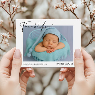 Modern Baby Birth Announcement Thank You Postcard