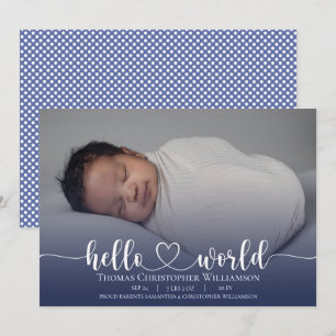 Modern Baby  Boy announcement Photo Script 