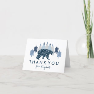 Modern Baby Boy baby shower Thank You Card