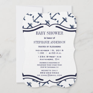 Modern Baby Boy Nautical Shower Invitation
