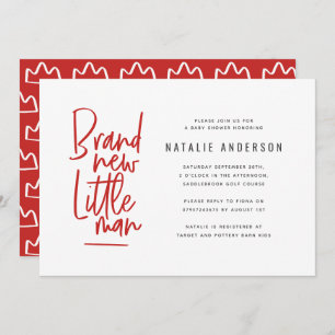 Modern baby boy shower party invitation