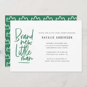 Modern baby boy shower party invitation