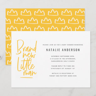 Modern baby boy shower party invitation