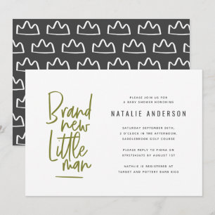 Modern baby boy shower party invitation