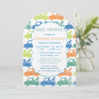 Modern Baby Boy Tow Truck Shower Arch Shape