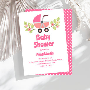 Modern Baby Buggy Shower Invitation