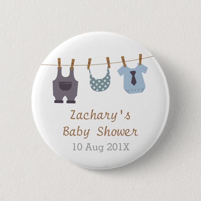 Modern Baby Clothes Baby Boy Shower Party Favours 6 Cm Round Badge (Front)