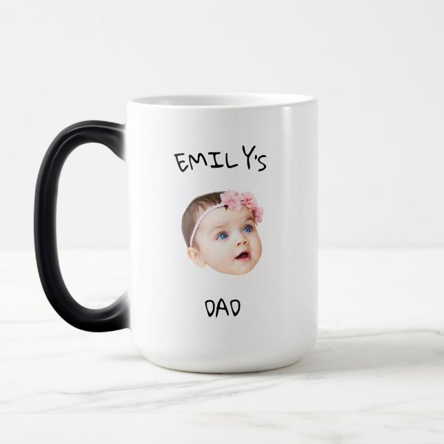 Modern Baby Face For New Dad New Father's Day Gift Magic Mug (Left)