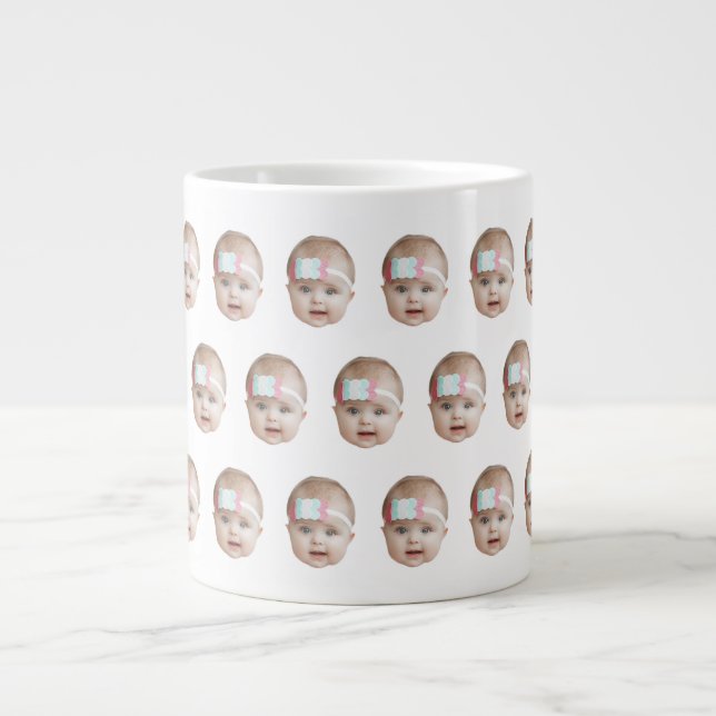 Modern Baby Face Gag Gift For Mum,Dad randparents  Large Coffee Mug (Front)