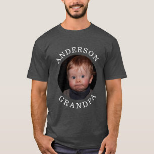 Modern Baby Face Personalized Child Photo Grandpa T-Shirt