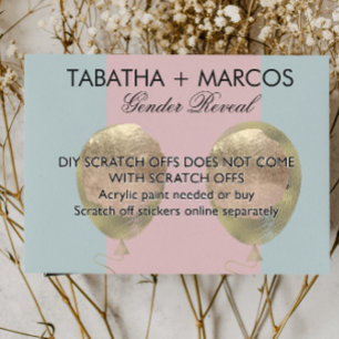 Modern Baby Gender Reveal DIY Scratch Cards