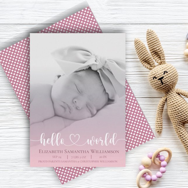 Modern Baby Girl Announcement Photo (Creator Uploaded)