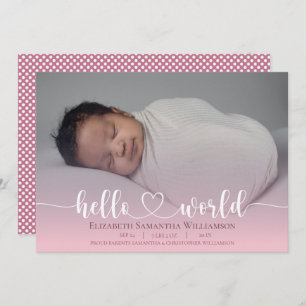 Modern Baby Girl Announcement Photo Script