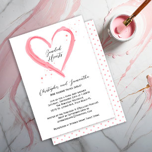 Modern Baby Girl Blush Pink Heart Baby Shower Invitation