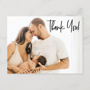 Modern Baby Girl Shower Thank you Custom photos Postcard