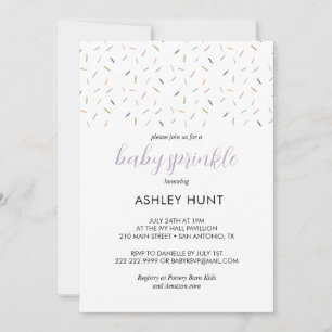 Modern Baby Lavender Neutral Sprinkle Invitation