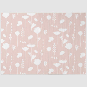 Modern Baby Nursery Wildflower Floral Pink n White Tissue Paper