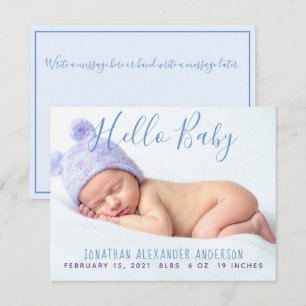 Modern Baby Photo Birth Announcement Flat Card