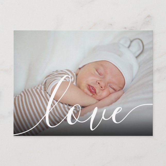 Modern Baby Photo Birth Announcement Postcard (Front)