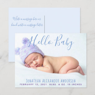 Modern Baby Photo Birth Announcement Postcard