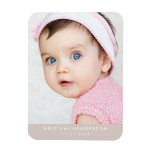 Modern Baby Photo   Champagne Magnet