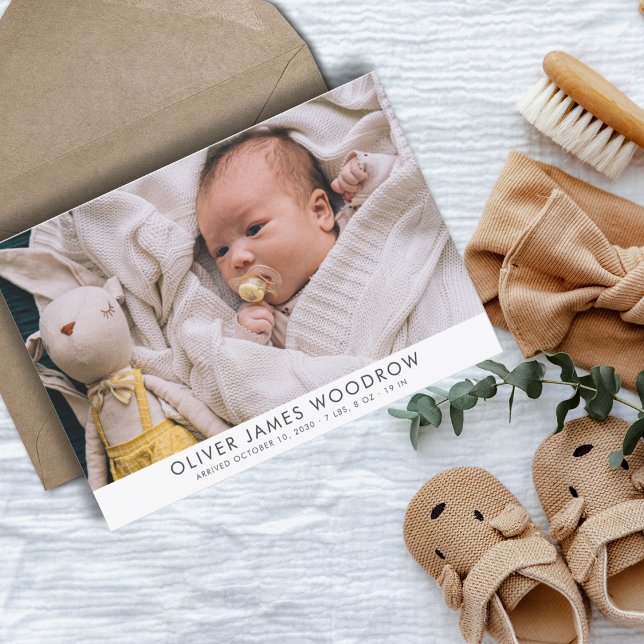 Modern Baby Photo Collage Birth Announcement (Creator Uploaded)