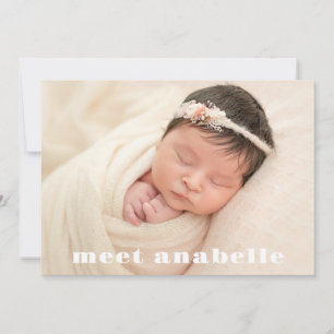 Modern Baby Photo Collage Gender Neutral Birth Announcement