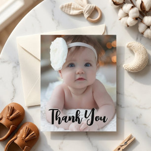 Modern Baby Photo Shower Thank You Invitation