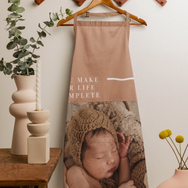 Modern Baby Photo | You Make My Life Complete Gift Apron (Creator Uploaded)