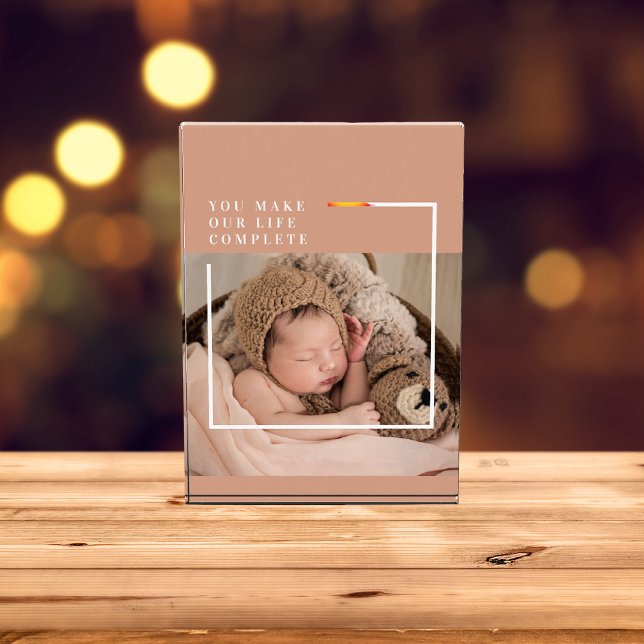 Modern Baby Photo | You Make My Life Complete Gift Block (Creator Uploaded)