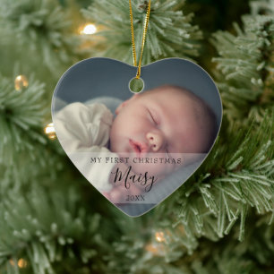Modern Baby Photos First Christmas Ceramic Tree Decoration