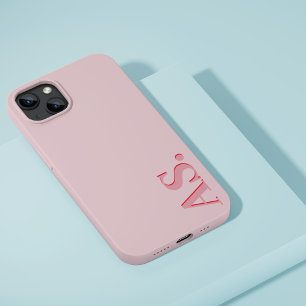 Modern baby pink initial minimal contemporary Case-Mate iPhone 14 case