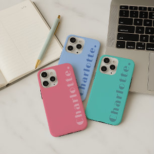 Modern Baby Pink Mum Girls Daughter Custom Name iPhone 15 Pro Case