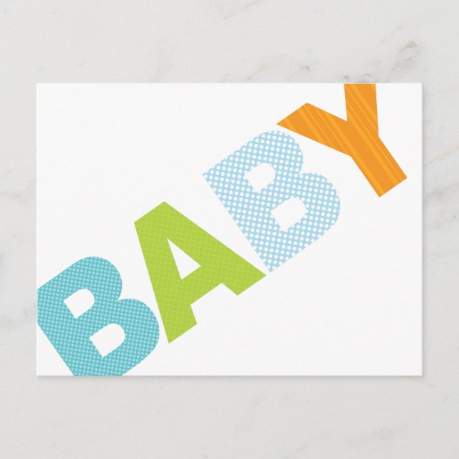 Modern Baby Shower Advice Card Bold in Blue (Front)