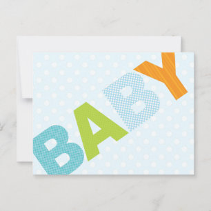 Modern Baby Shower Advice Card Bold in Blue