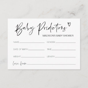 Modern Baby Shower Baby Predictions Shower Game Enclosure Card