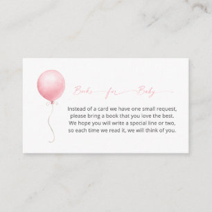 Modern Baby Shower Balloon Books for Baby Enclosure Card