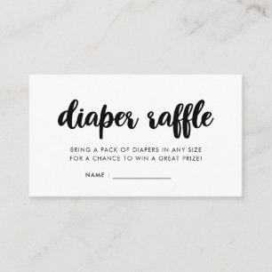 Modern baby shower diaper raffle insert