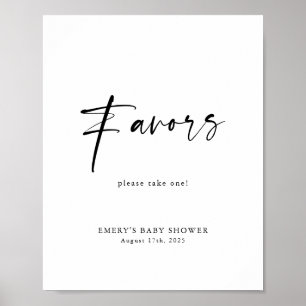 Modern Baby Shower Favors Sign