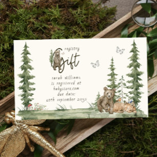Modern Baby Shower Gift Registry Woodland Animals Business Card