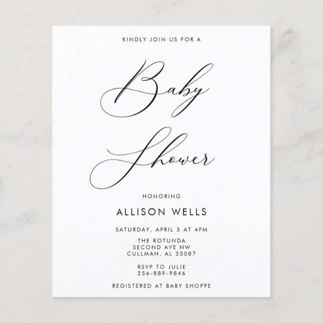 Modern Baby Shower Invitation (Front)