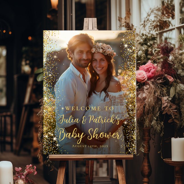 Modern baby shower photo welcome poster (Creator Uploaded)