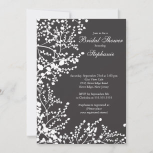 Modern Baby's Breath Floral Bridal Shower Invitation